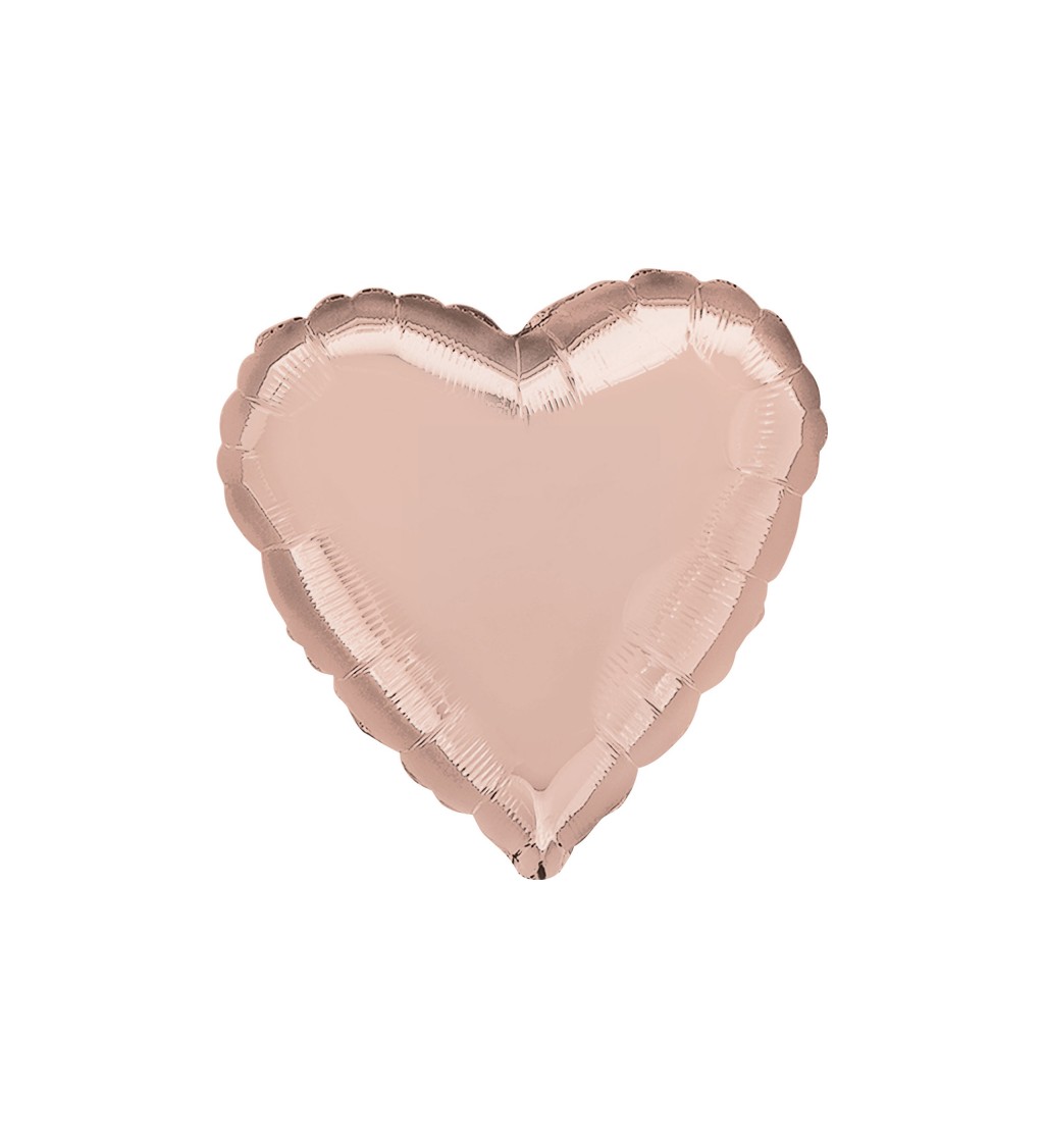 Fóliový balónek - růžovo-zlaté srdce