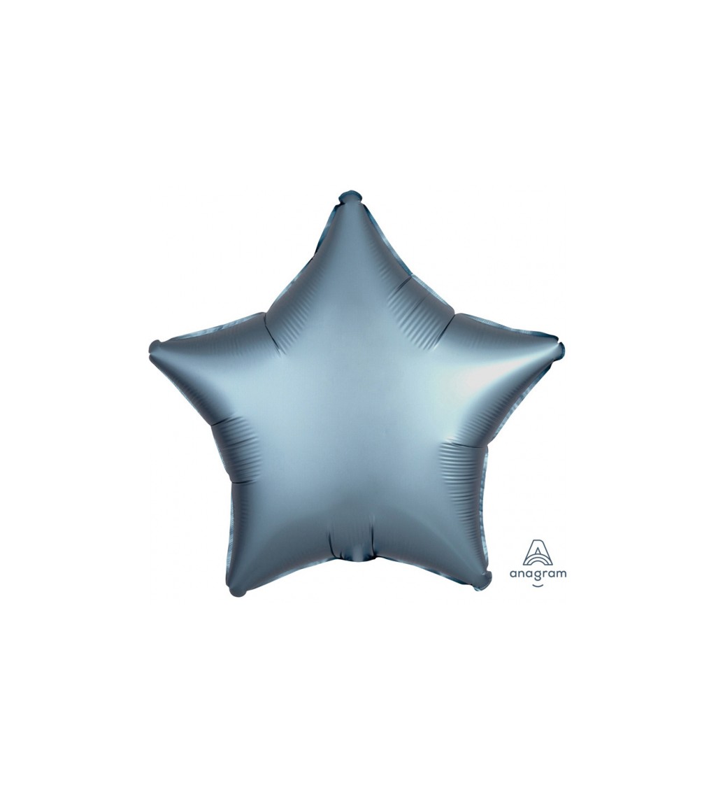 Fóliový balónek Hvězda - modrošedý