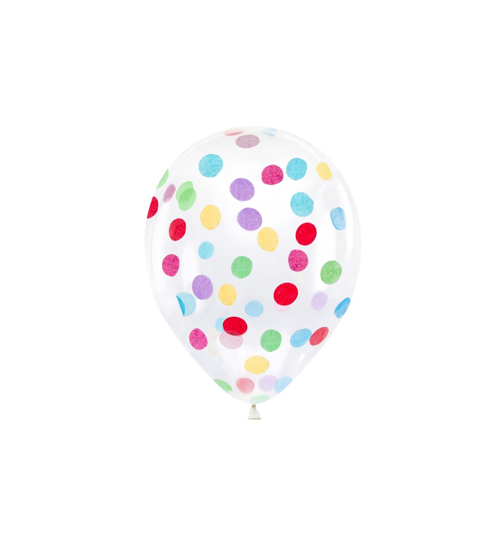 Latexové balónky 30 cm barevné konfety, 6 ks