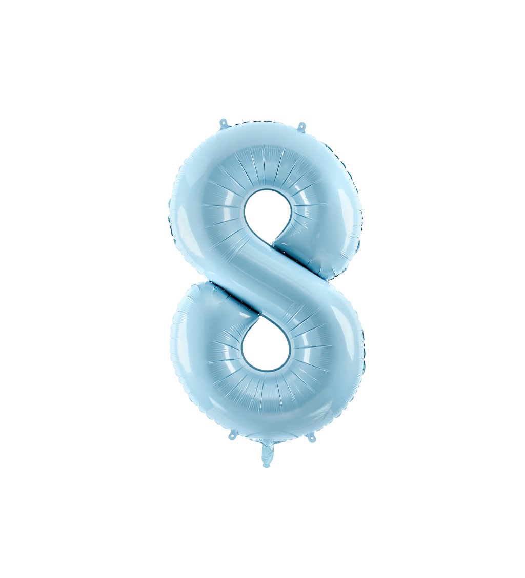 Fóliový balónek číslo 8,  světle modrá, 86 cm