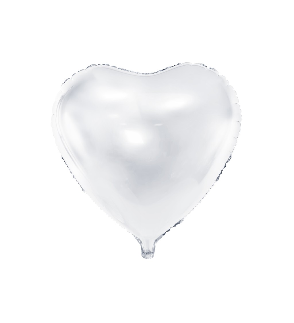 Fóliový balónek - Srdce bílé