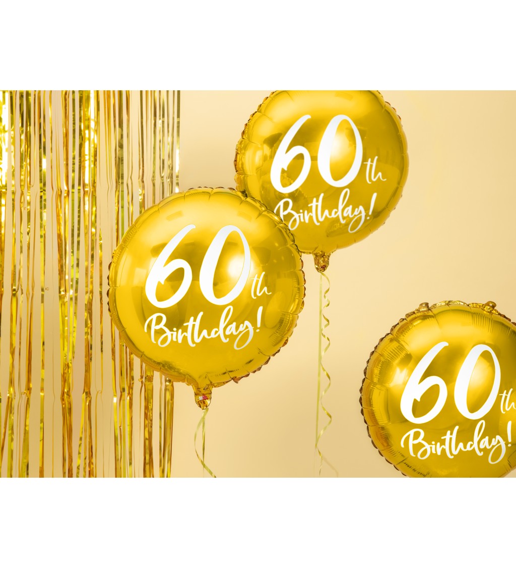 Zlatý fóliový balónek 60