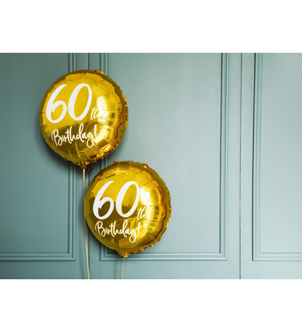 Zlatý fóliový balónek 60
