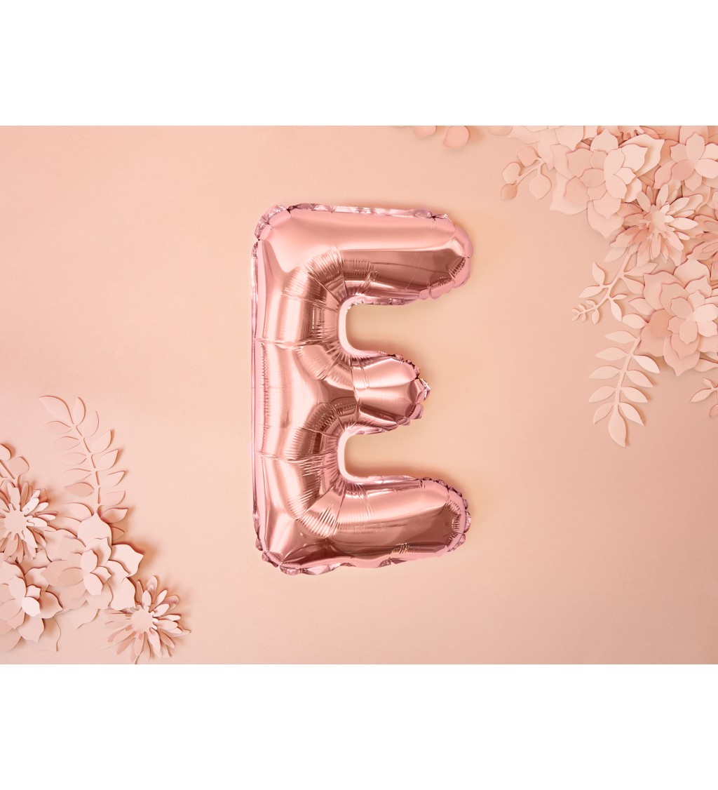 Růžovo-zlatý mini balónek E