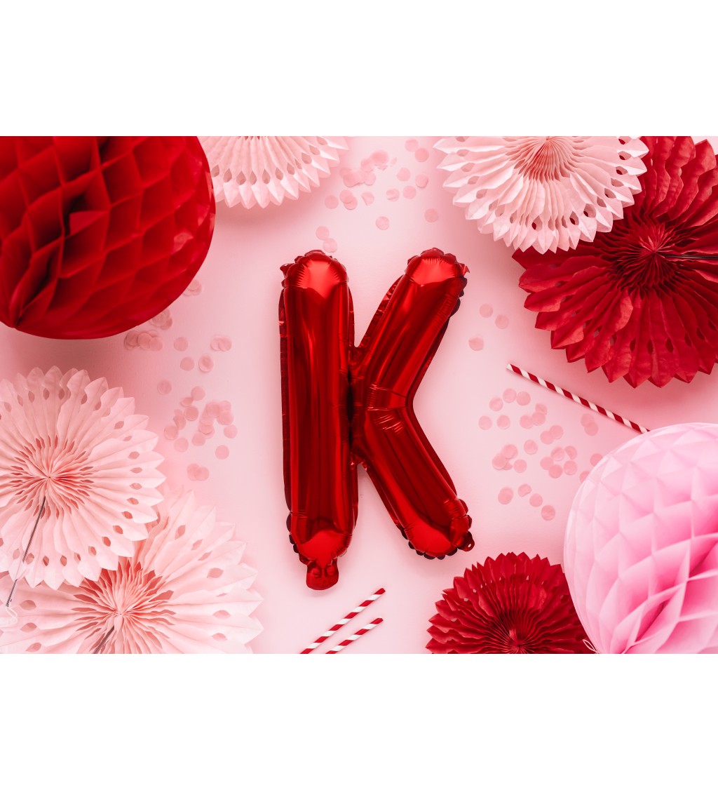 Červený mini balónek K