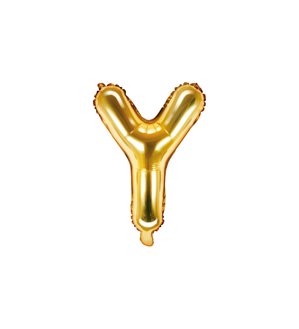 Růžové zlato mini balónek Y