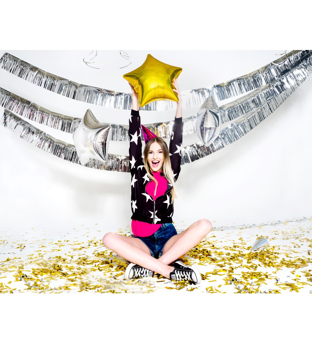 Fóliový balónek hvězda, zlatá