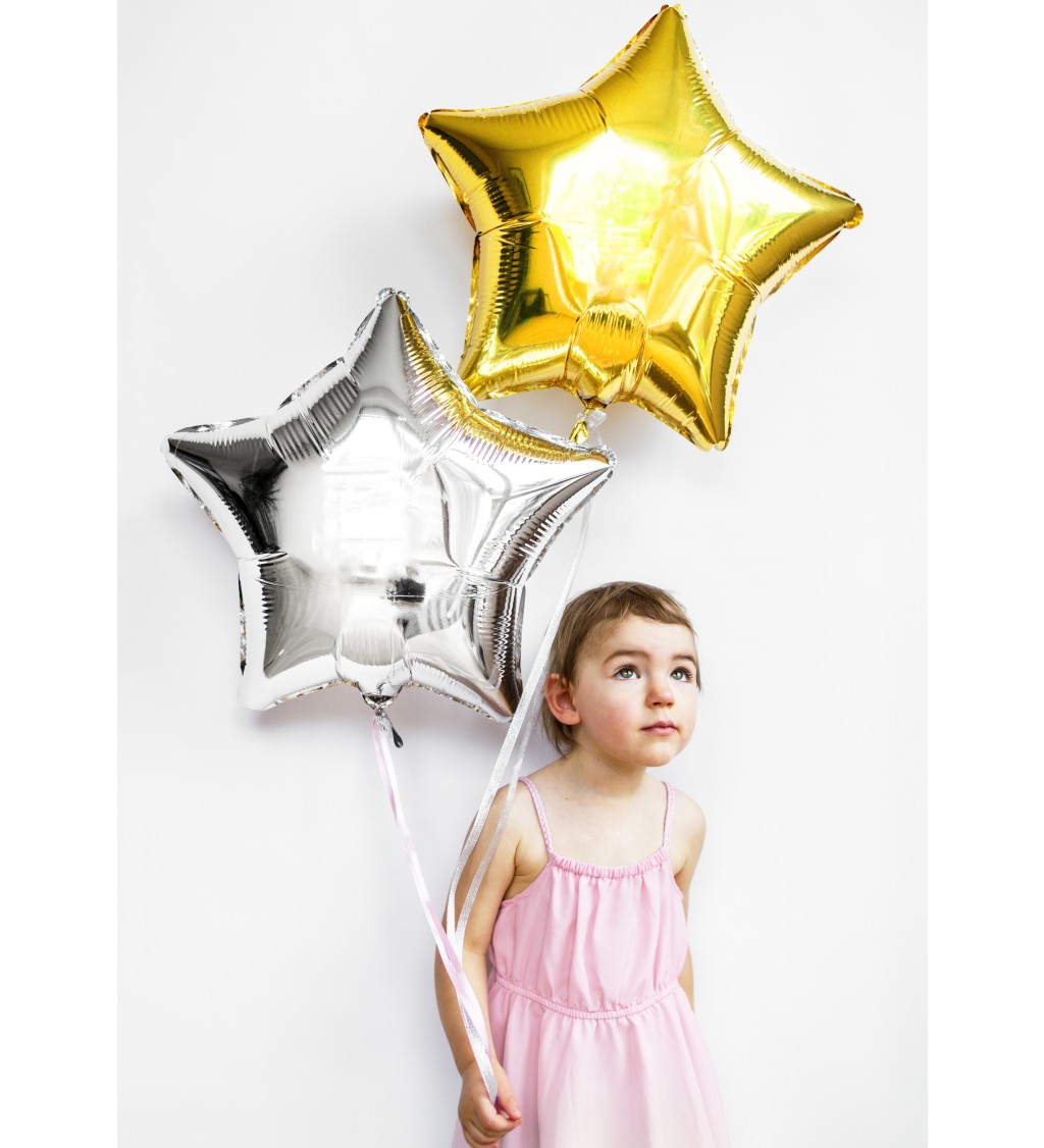 Fóliový balónek hvězda, zlatá