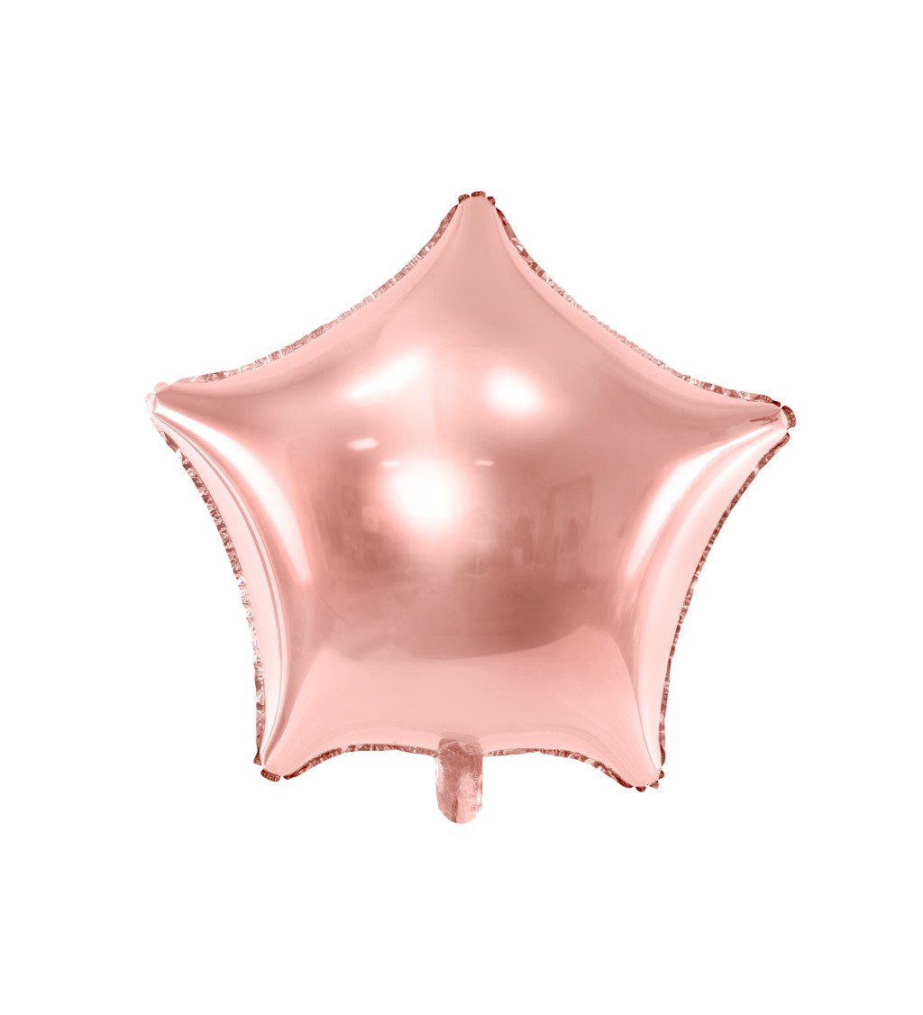 Fóliový balónek hvězda - Rose gold