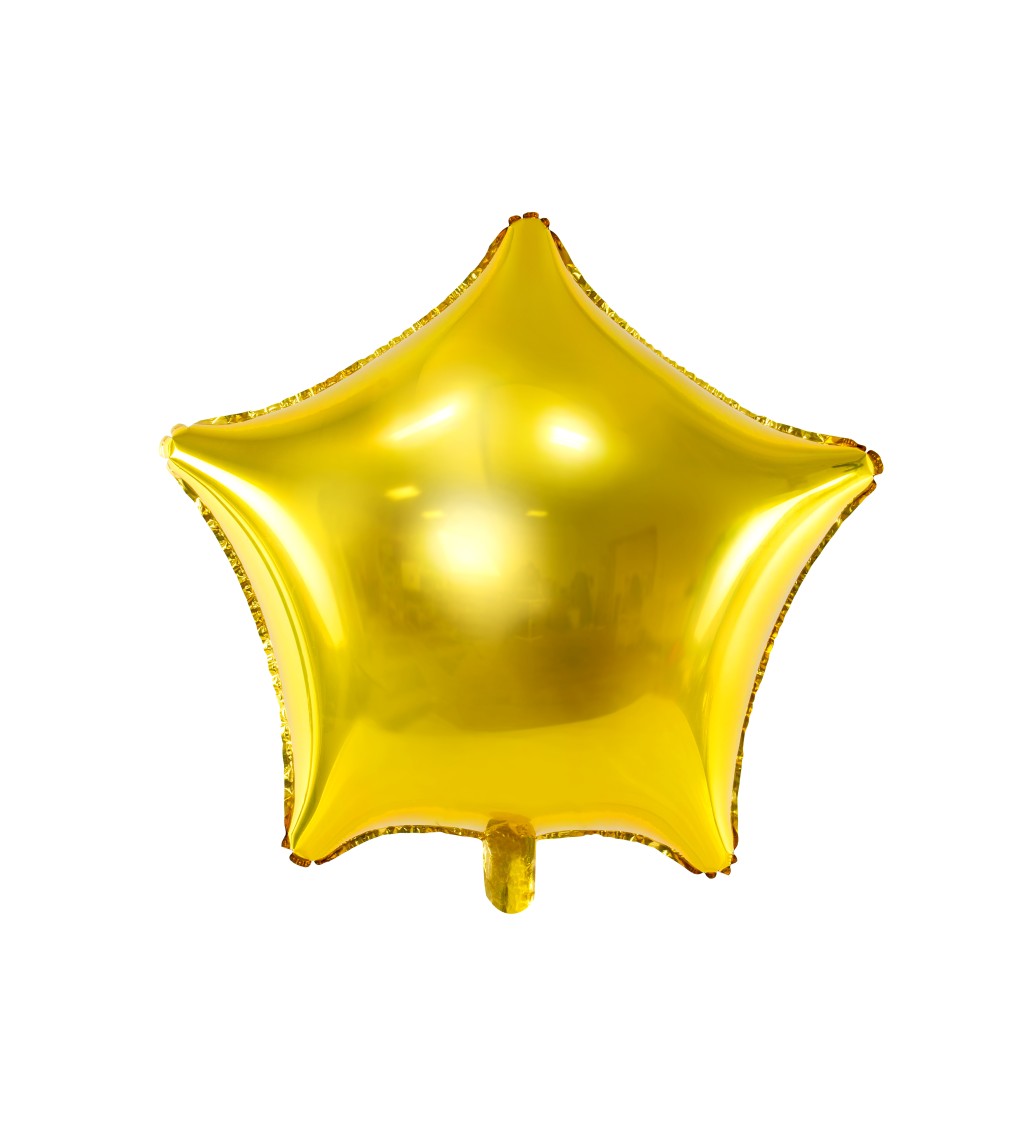 Fóliový balónek - hvězda zlatá