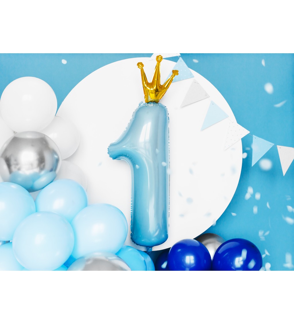 Fóliový balónek číslo 1, modrý, 90 cm