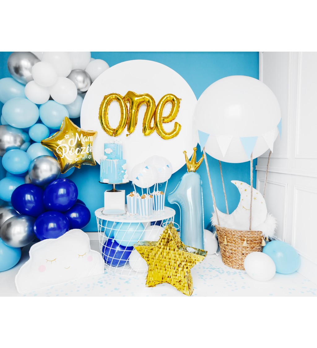 Fóliový balónek číslo 1, modrý, 90 cm