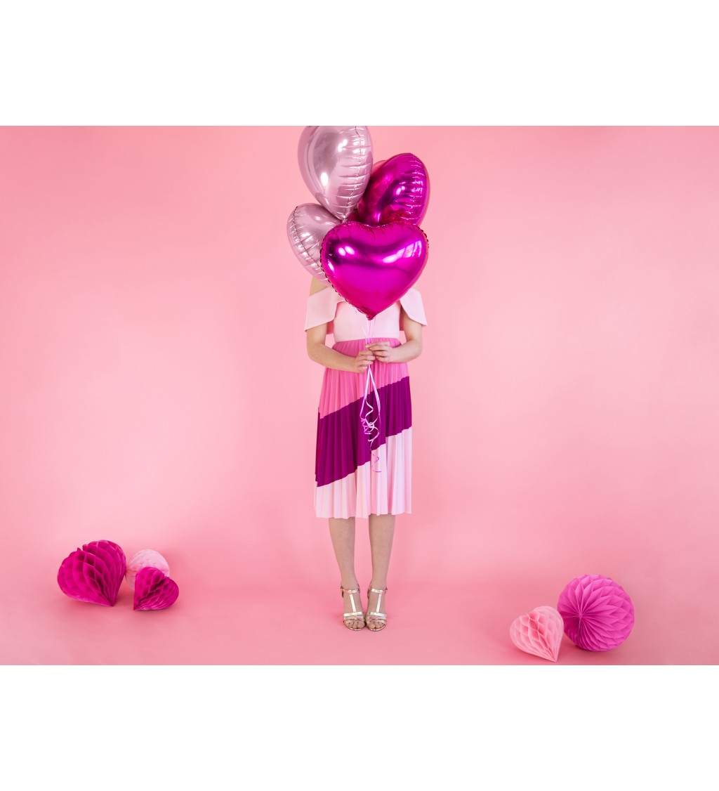 Ružový fóliový balónik - srdce