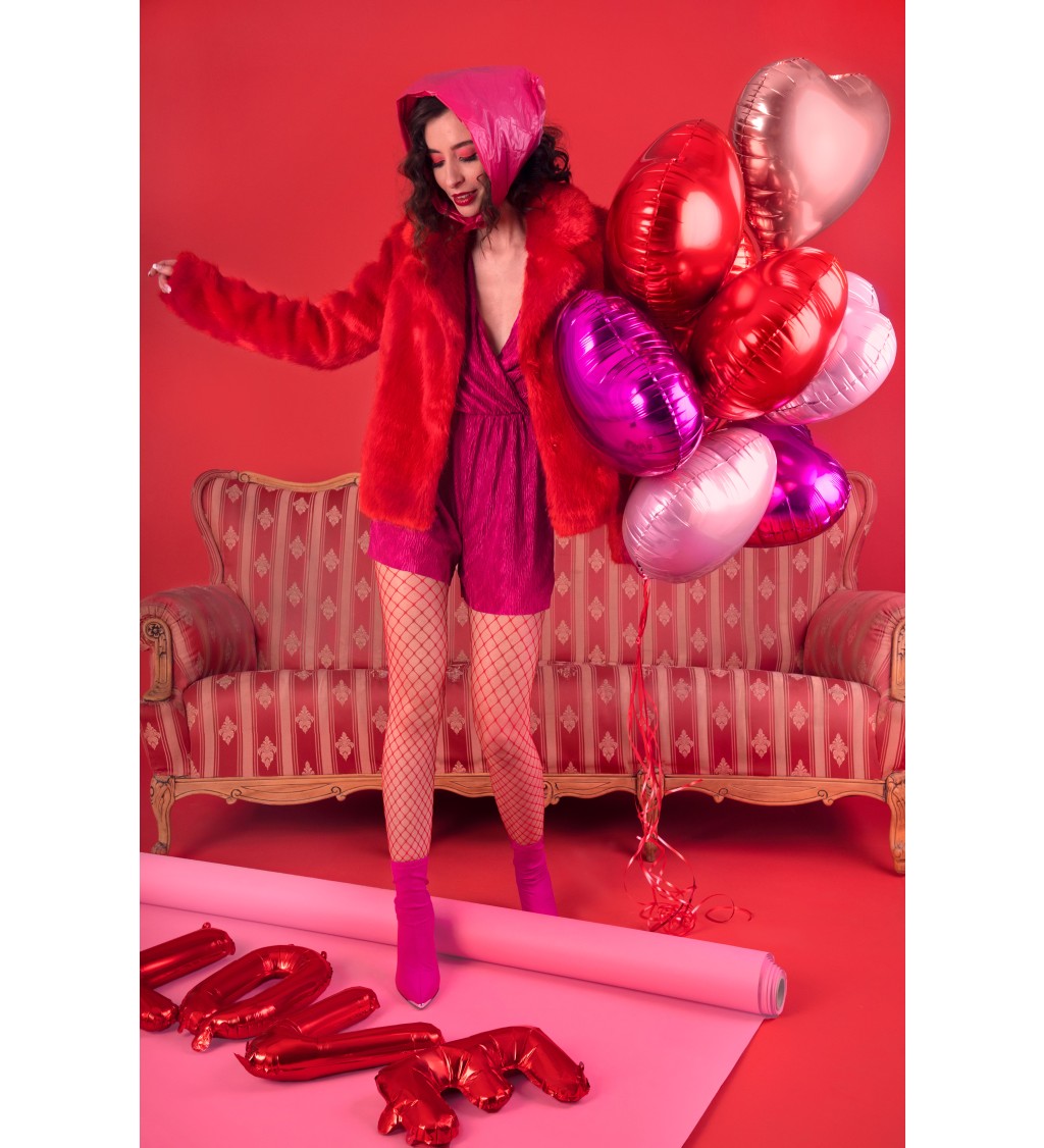 Růžový fóliový balónek - srdce