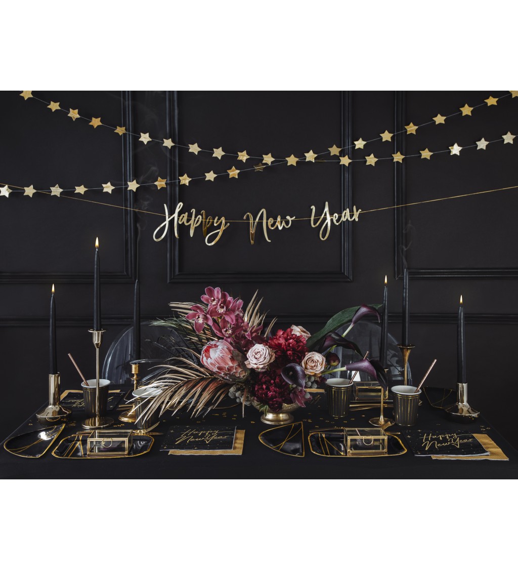 Girlanda - Happy New Year zlatá