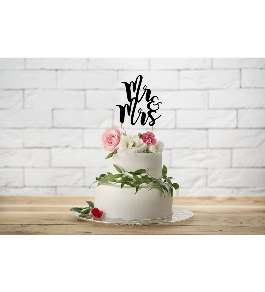Svatební špejle na dort - Mr&Mrs