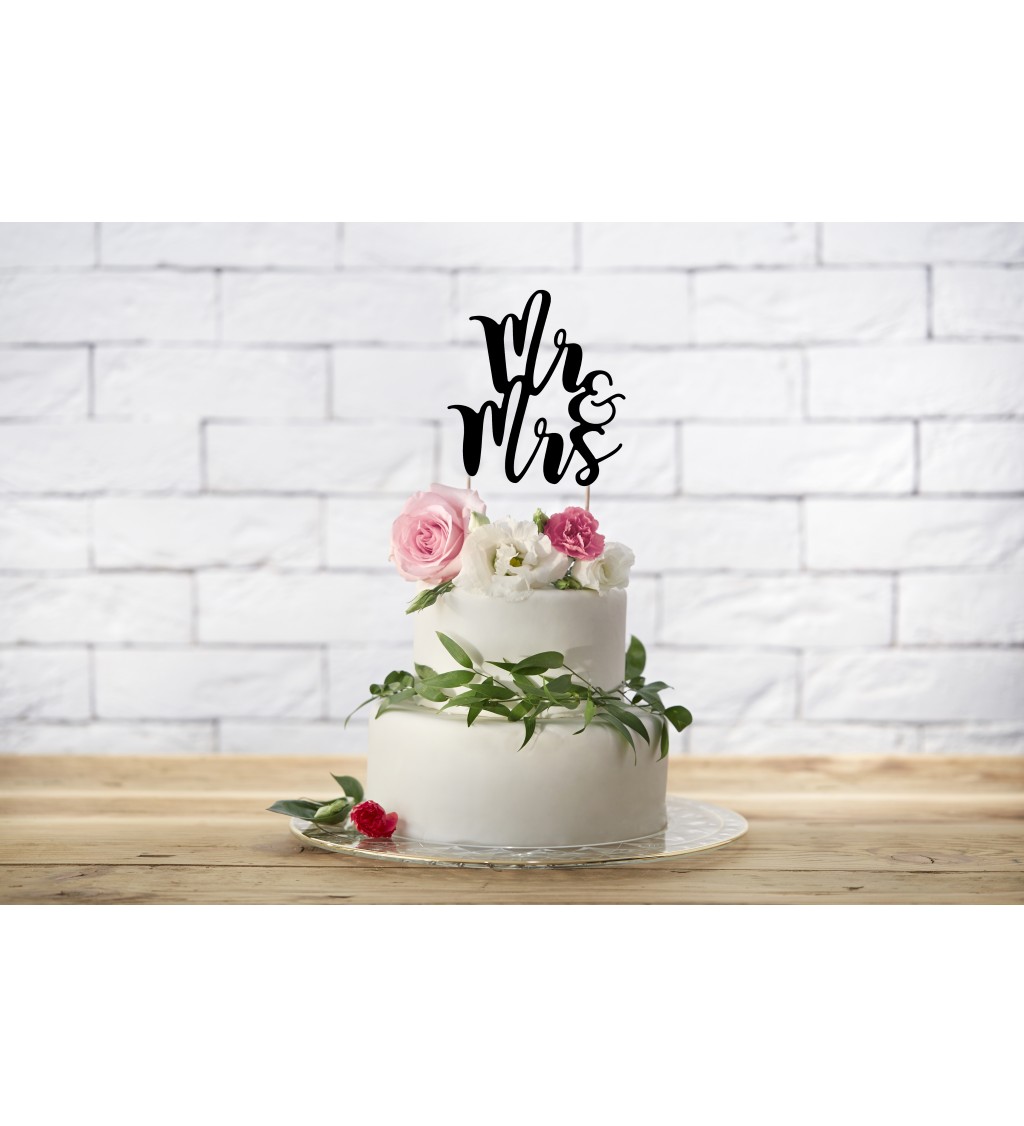 Svatební špejle na dort - Mr&Mrs