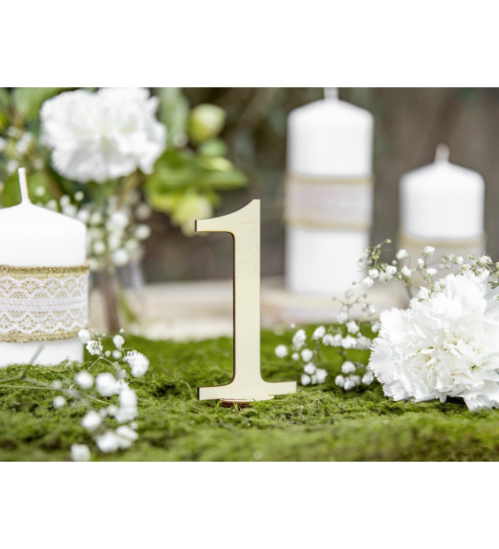 Svatební čísla na stoly - dřevěná