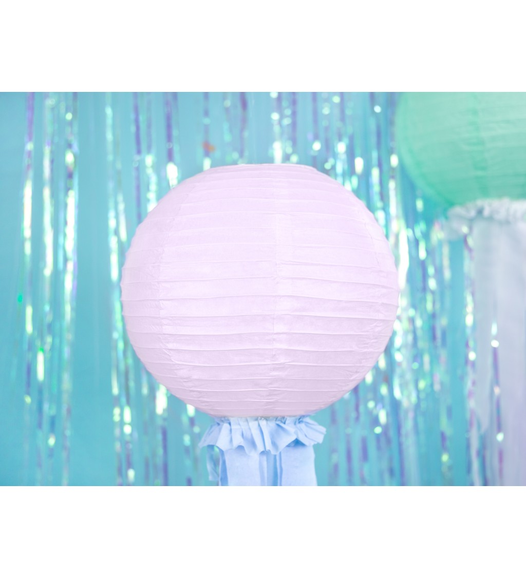 Světle růžový lampión - koule 35 cm