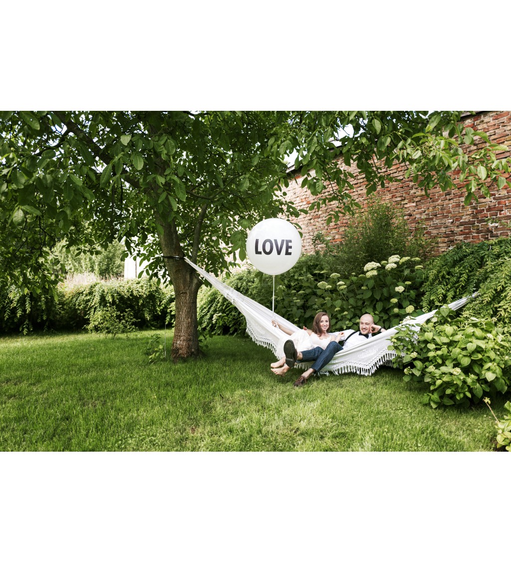 Latexový balónek obří Love bílý 1m