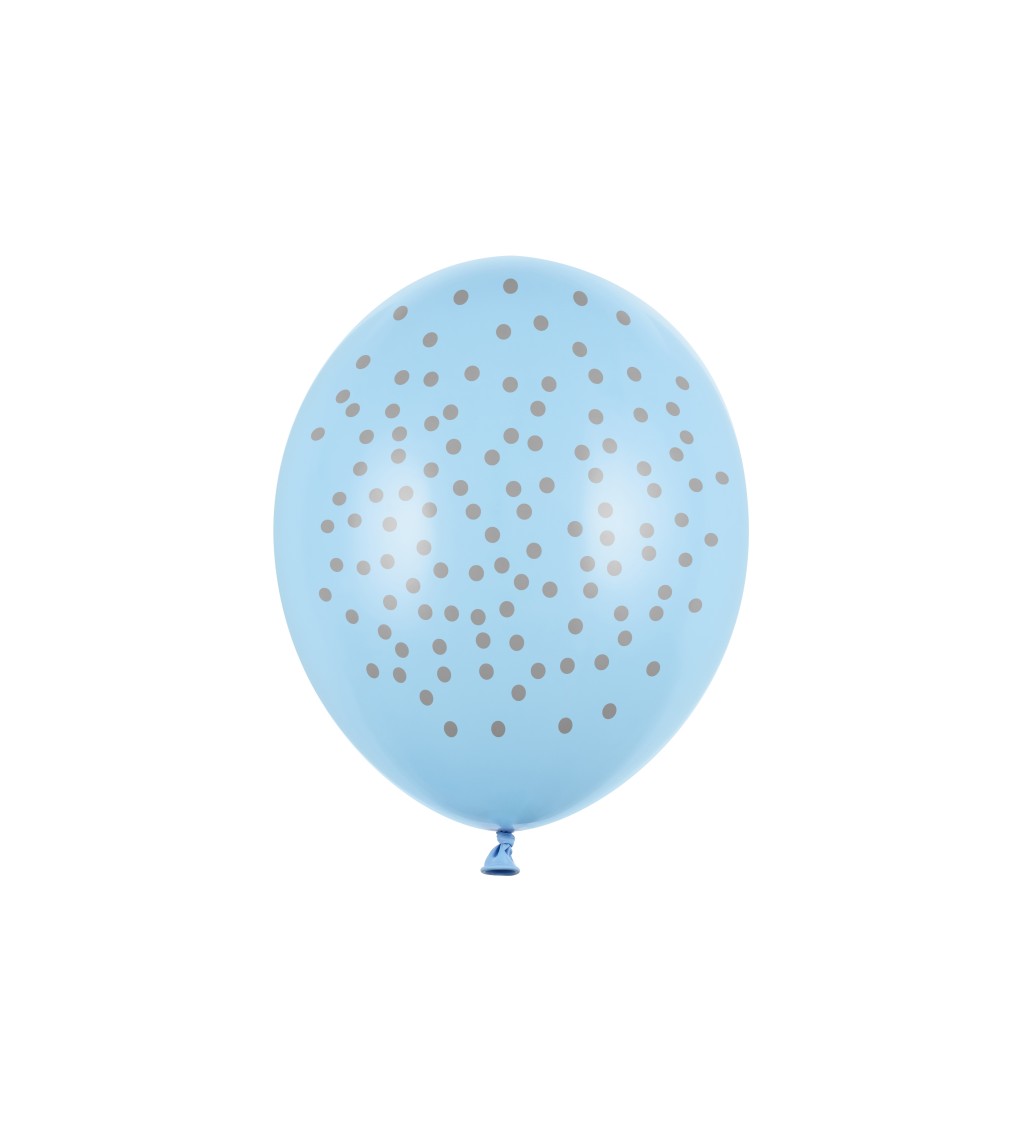 Latexové balónky 30 cm stříbrné puntíky, 6 ks