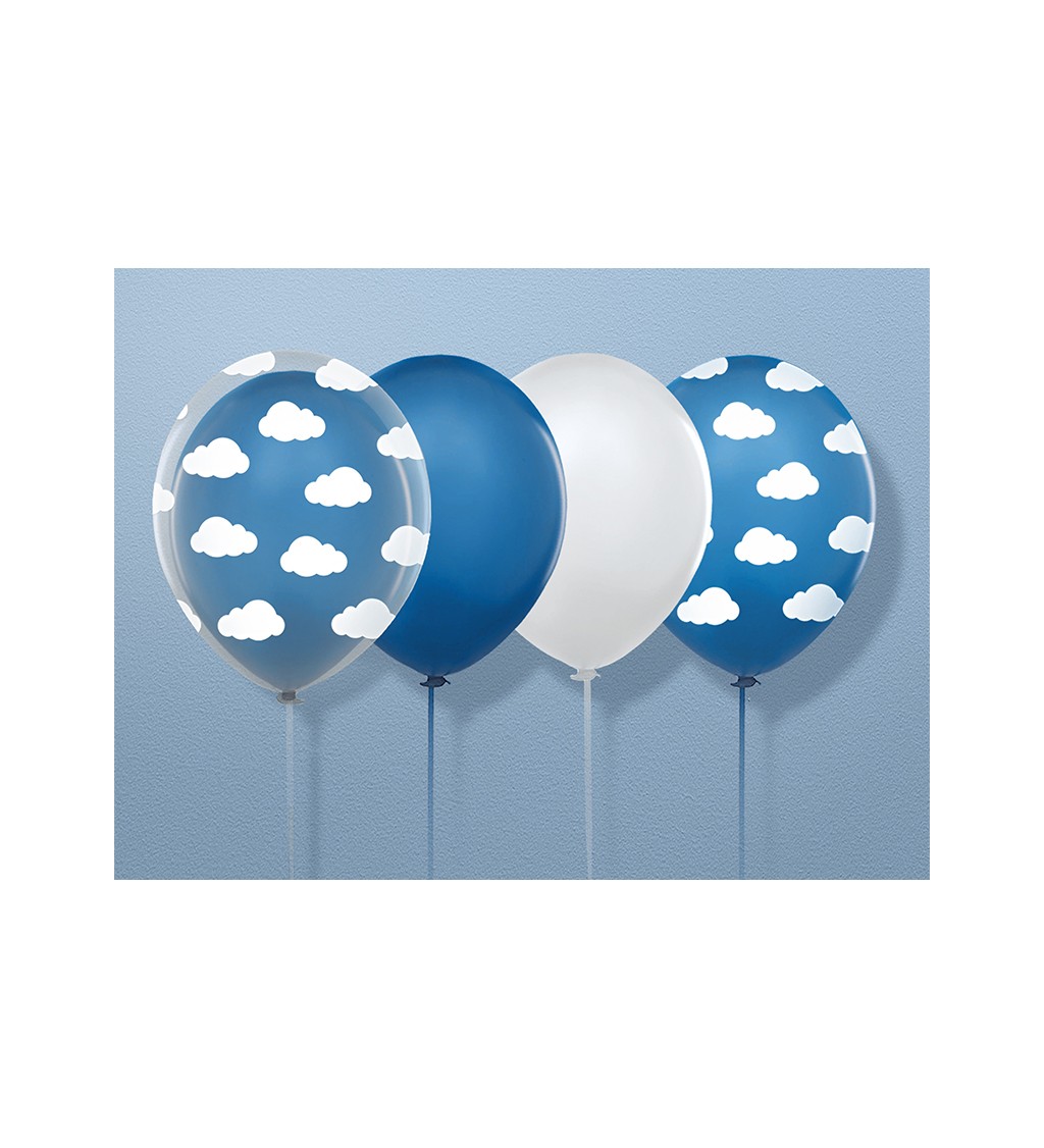 Latexová sada strong pastelová bílé obláčky 30 cm 6 ks