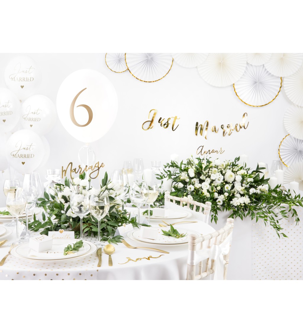 Latexové balónky strong pastelové Just married 30 cm 6 ks