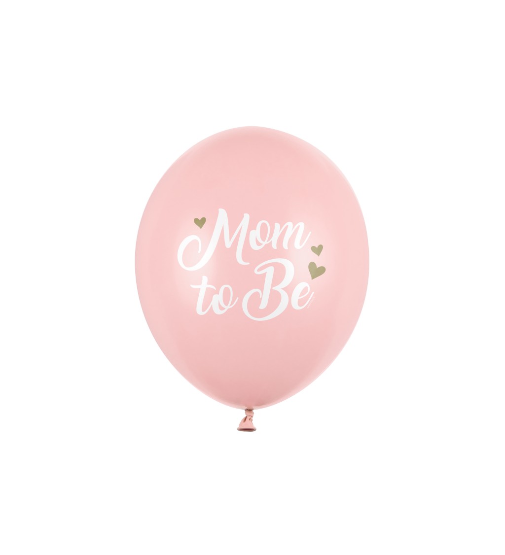 Latexové balónky 30 cm Mom to be, růžové, 6 ks