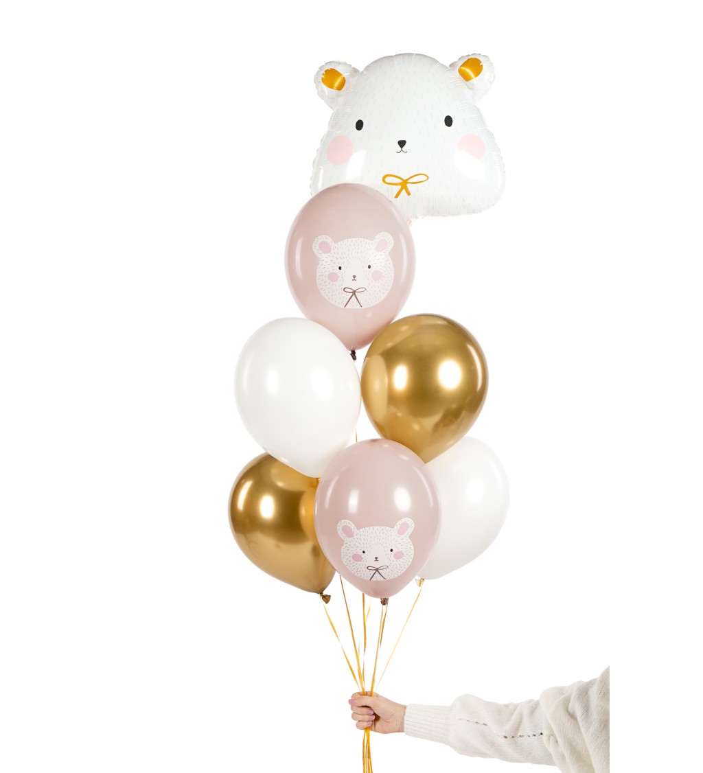 Latexová sada strong pastelové polární medvěd 30 cm 6 ks