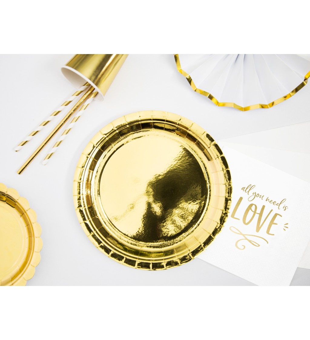 Svatební ubrousky bílo-zlaté - Love