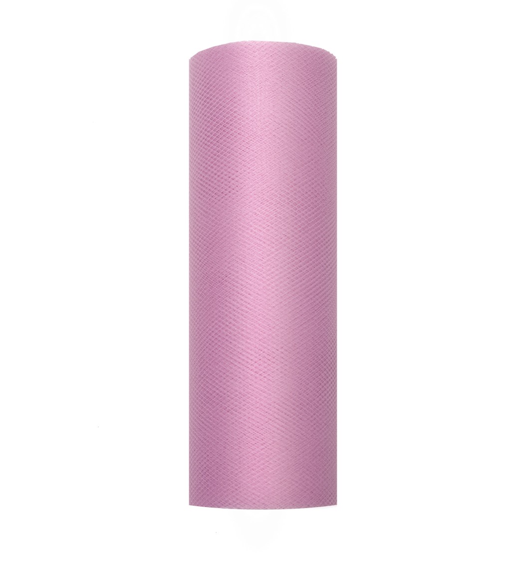 Jednobarevný pudrově růžový tyl - 0,15 m