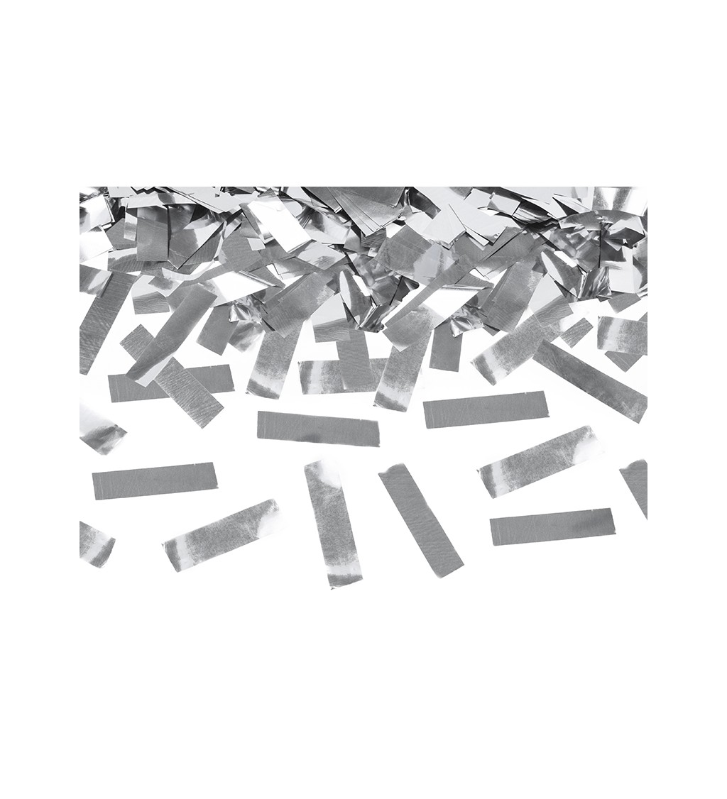 Vystřelovací konfety - stříbrné proužky