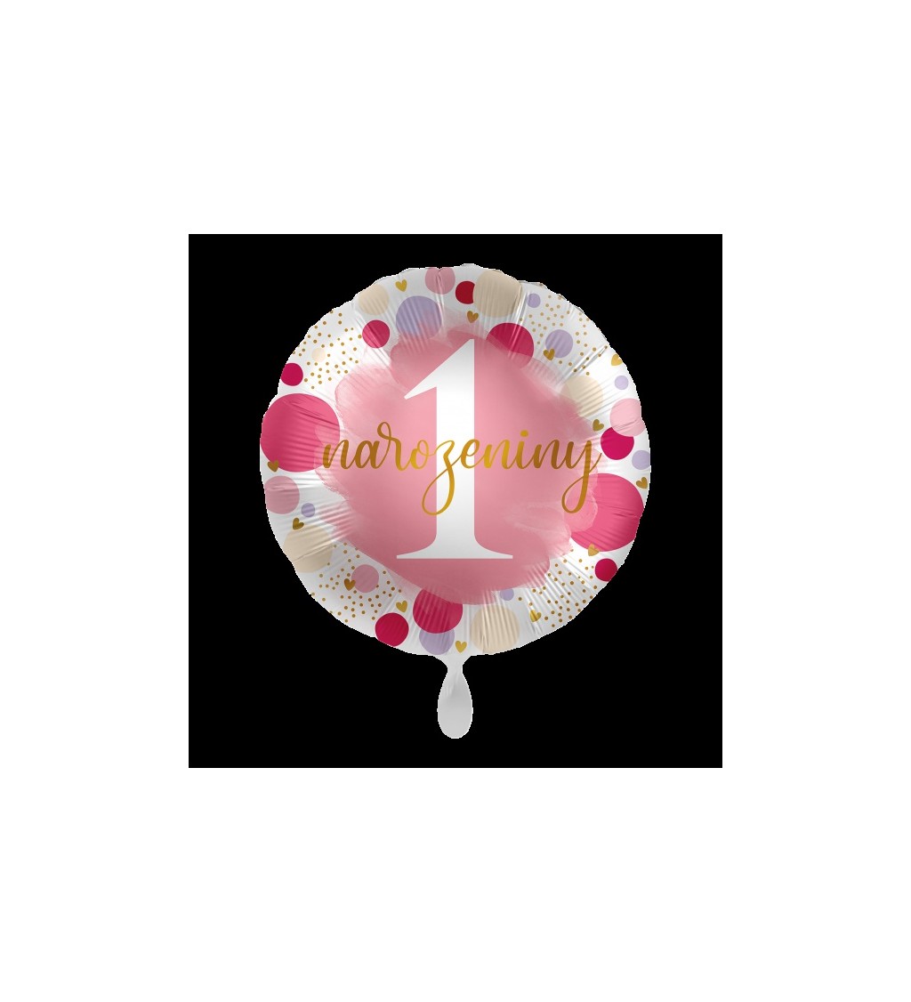 Balónek růžový - 1. narozeniny