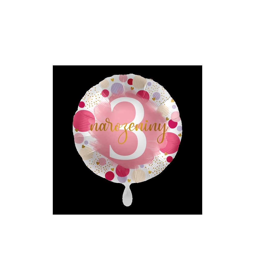 Balónek růžový - 3. narozeniny