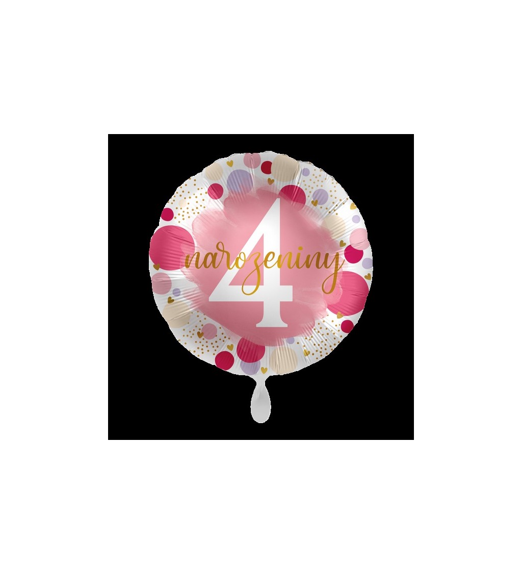 Balónek růžový - 4. narozeniny