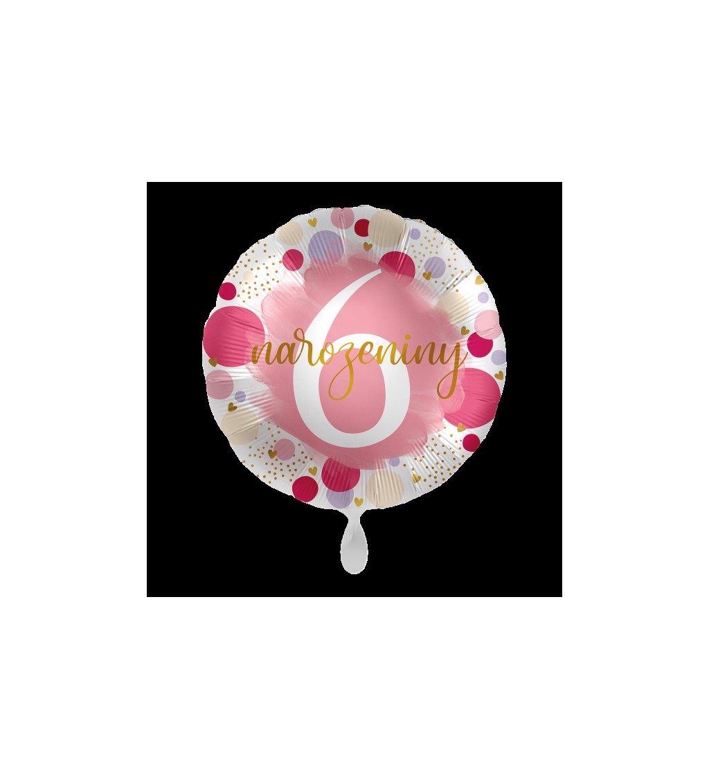 Balónek růžový - 6. narozeniny