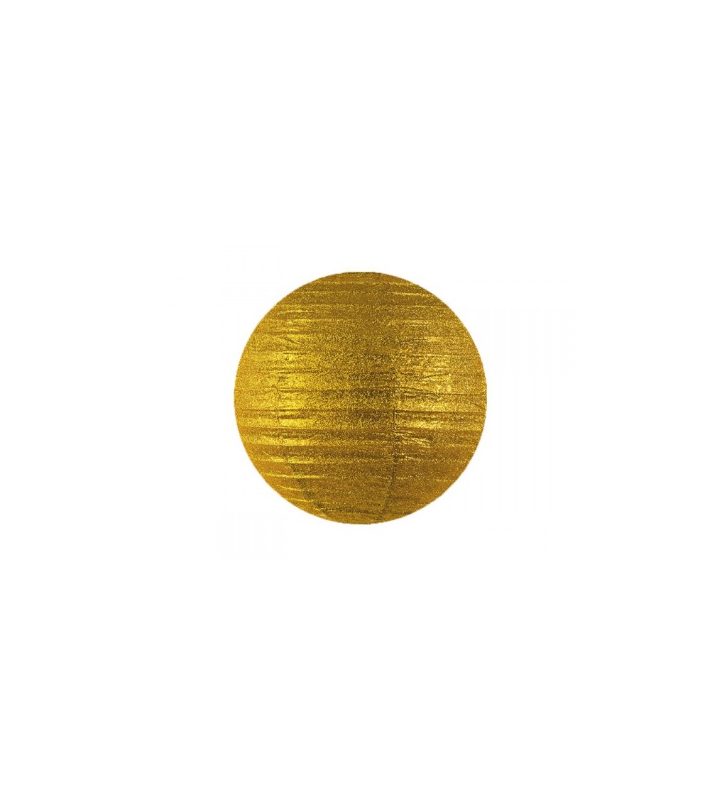 Třpytivý lampión - větší zlatá koule