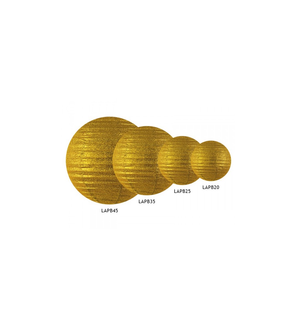 Třpytivý lampión - větší zlatá koule