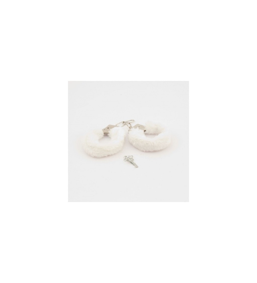 Plyšová pouta - bílá