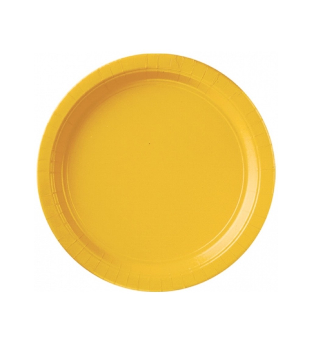 Papírové talířky - žluté