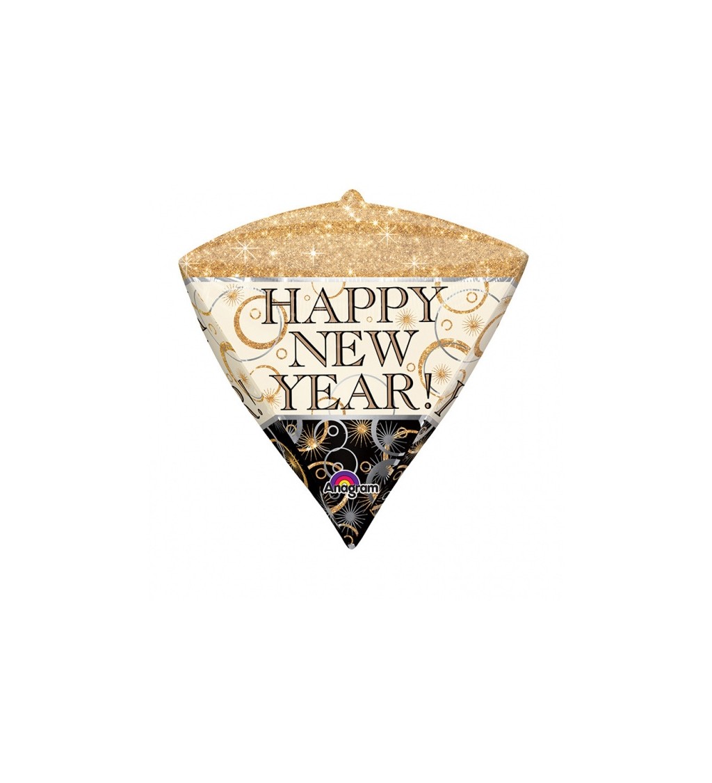 Fóliový balónek Happy New Year - trojúhelník