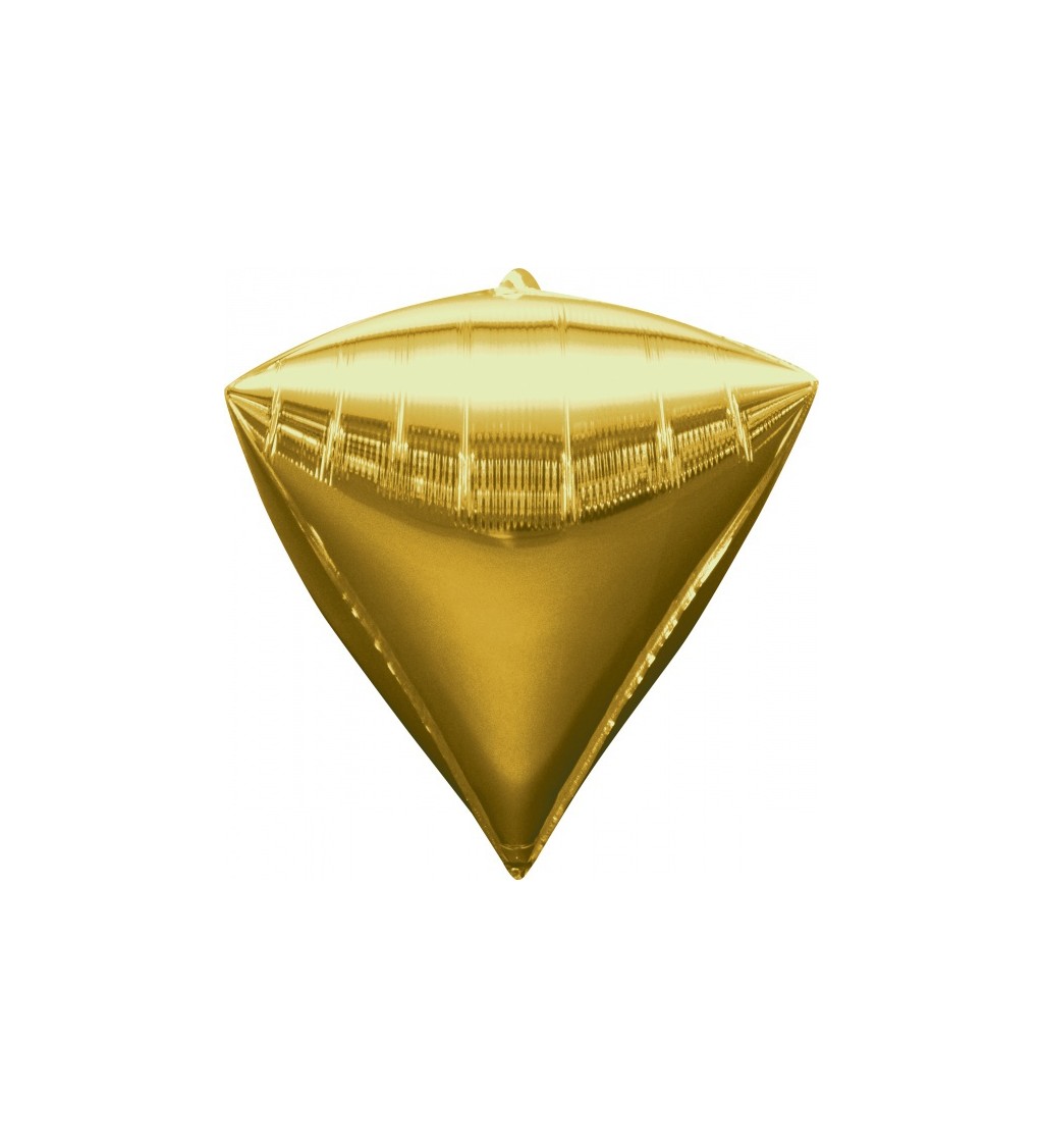 Fóliový balónek Diamant - zlatý