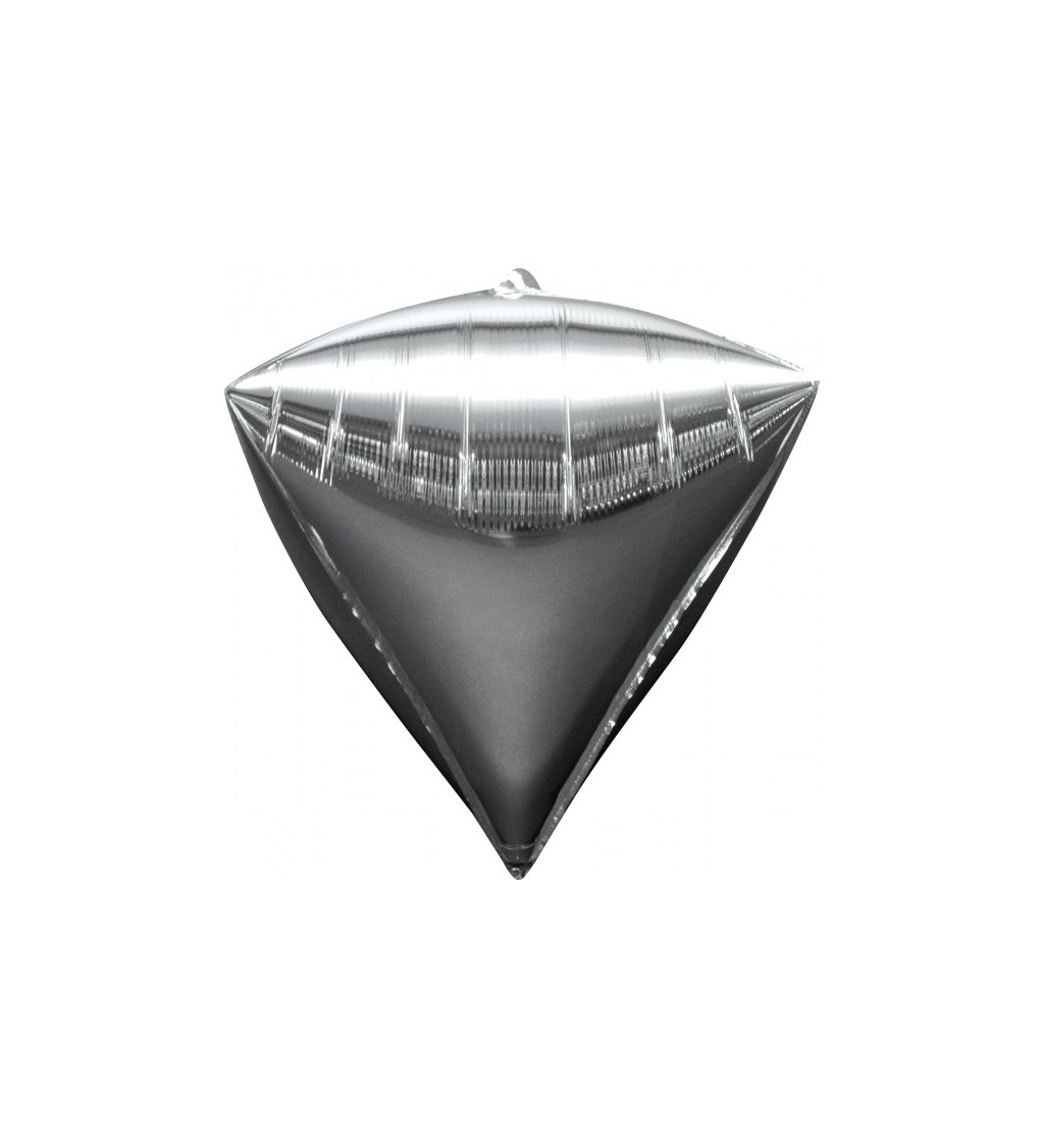 Fóliový balónek Diamant - stříbrný
