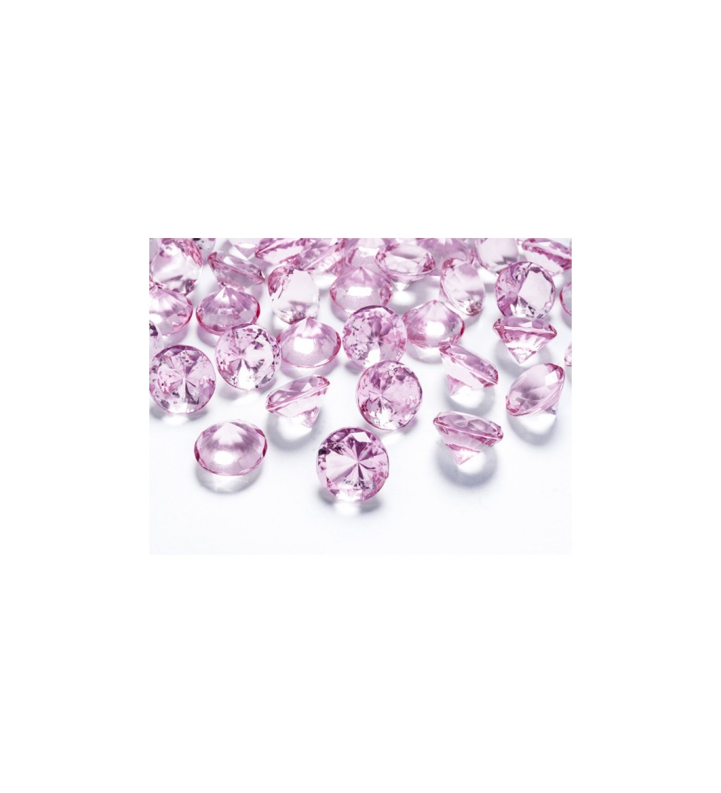Světle růžové konfety - diamanty