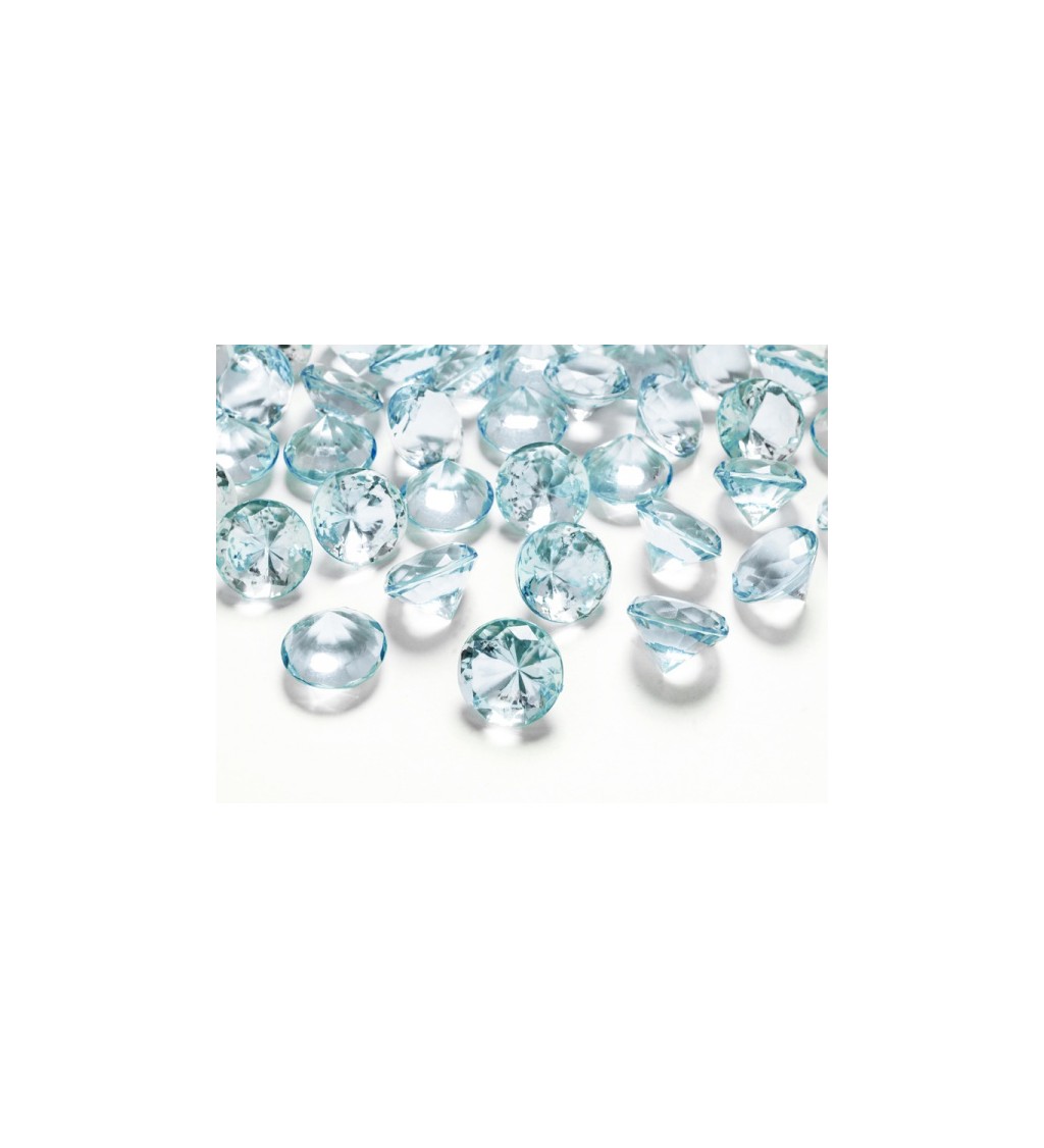 Tyrkysové konfety - větší diamanty 
