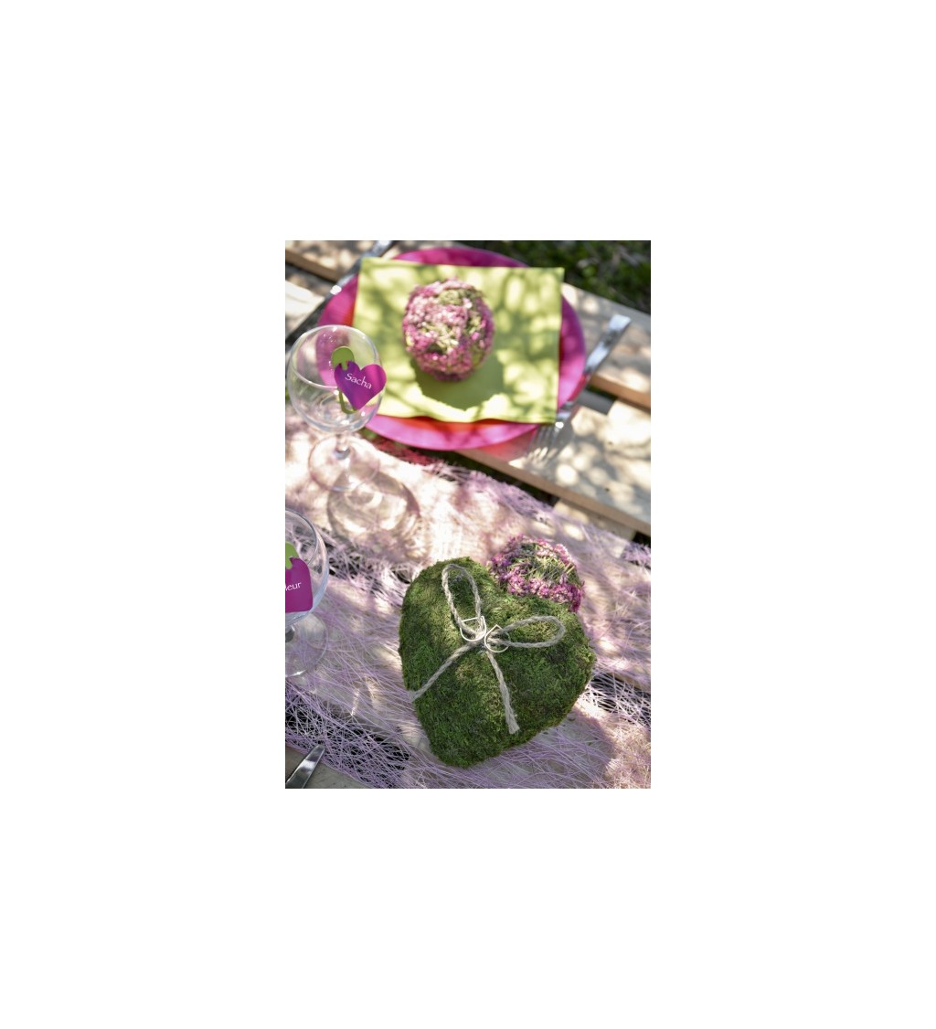 Mechové srdíčko na prstýnky