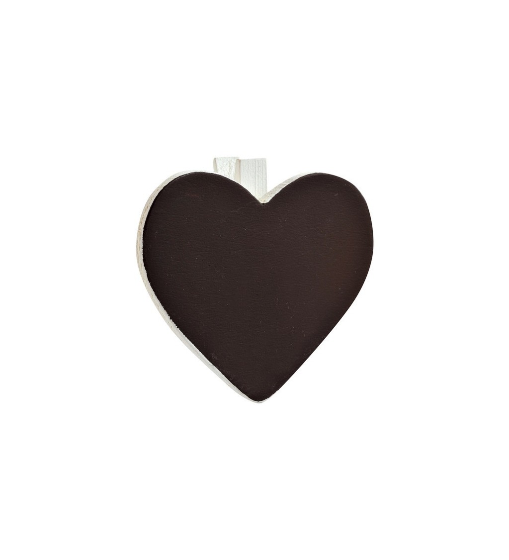 Kolíčky - srdíčka, černé