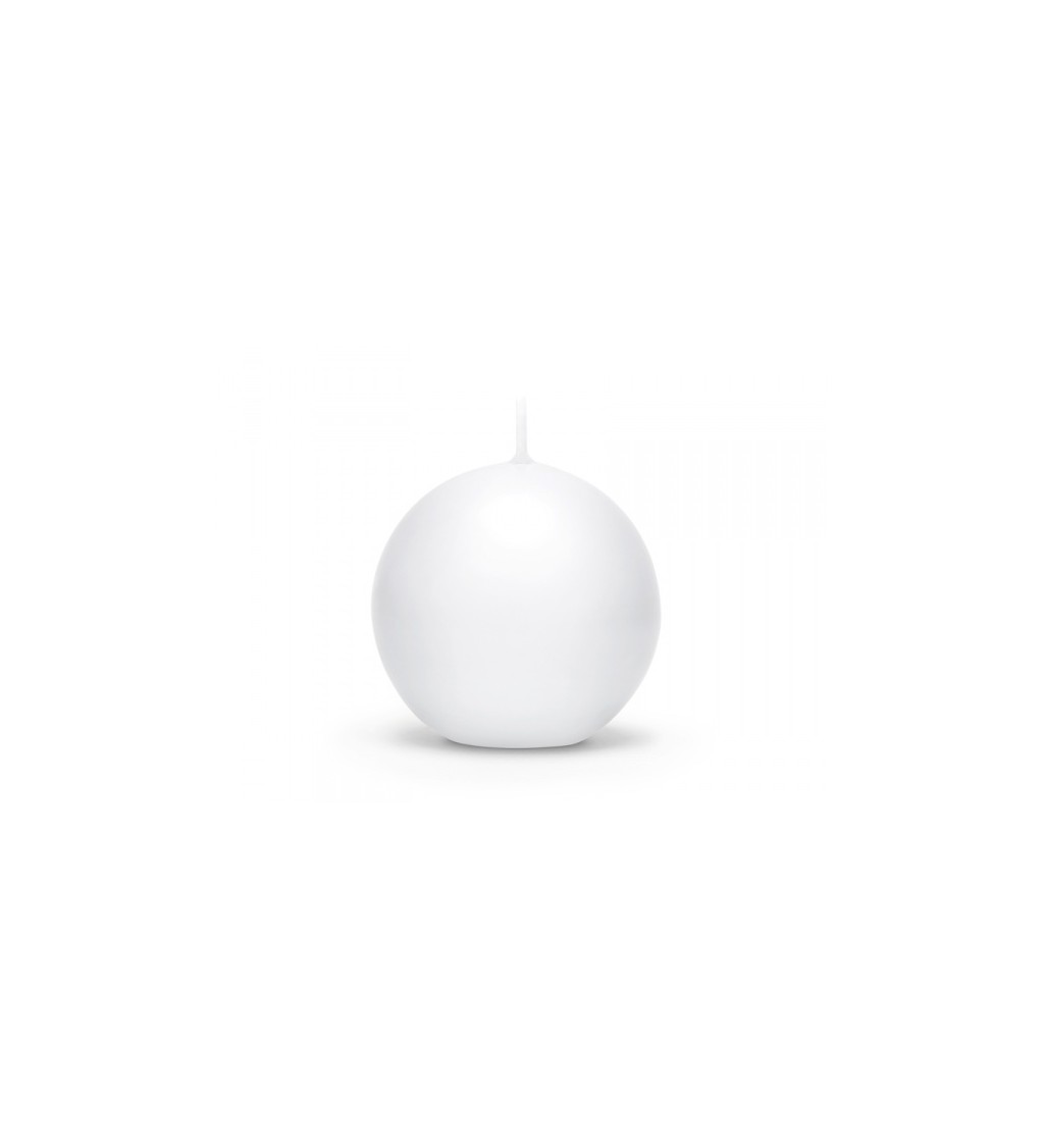 Kulatá matná svíčka (8 cm) - Bílá