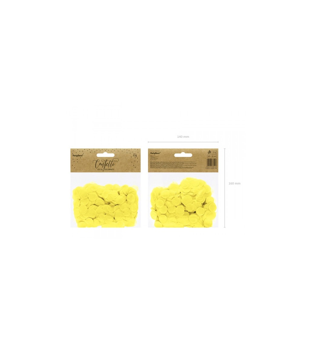 Žluté konfety - kolečka (15 g)