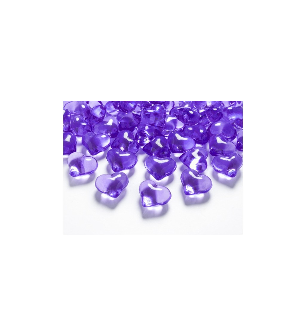 Fialové krystaly - srdíčka